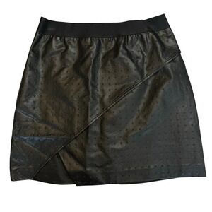 Bebe Textured Faux Leather Mini Skirt M